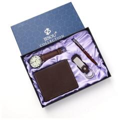 Jesou Set Ceas barbatesc, portofel, pix, breloc, 4 bucati Ceas