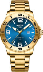 Nibosi Ceas barbatesc de mana Nibosi Quartz Elegant Analog Casual Fashion Auriu Albastru Ceas