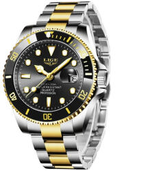 LIGE Ceas barbatesc de mana Lige, Business, Quartz, Casual, Elegant, Calendar, Indici luminosi, Analog Ceas