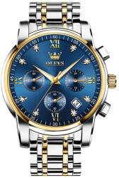 OLEVS Ceas barbati Olevs Analog Quartz Business Cronograf Data Argintiu Ceas