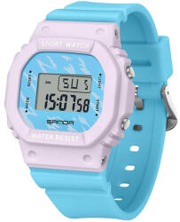 SANDA Ceas Copii Sanda 393 Albastru-Mov , Design Sport, Digital, AfiE aj LED, Rezistent la Apa 5ATM Ceas