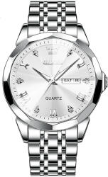 OLEVS Ceas barbatesc Olevs Analog Quartz Indici luminosi Business Argintiu Otel Ceas