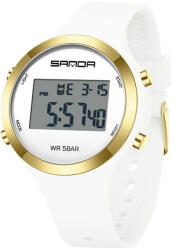 SANDA Ceas Copii Sanda 2147 Alb-Rose Gold , Design Luxury, Digital, Rezistent la socuri, Rezistent la Apa 5ATM Ceas