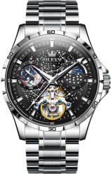 OLEVS Ceas barbati Olevs Analog Mecanic Automatic Business Otel Argintiu Indici luminosi Ceas