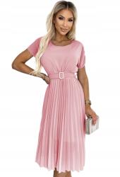 Numoco Női Ruha, pliszírozott, széles pánttal, piszkos rózsaszín, numoco (465-3-UNI)
