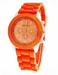 Geneva szilikon szíjas karóra. Narancs 91oc