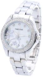 Timestar Ezüst színű, női karóra, számlapján virágokkal. 487oc