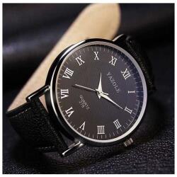 Yazole Fekete számlapos férfi karóra, fekete szíjjal 78-3oc