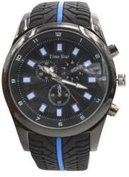 Timestar Szilikon szíjas, nagy számlapos férfi karóra, kék csíkkal. 444-2oc
