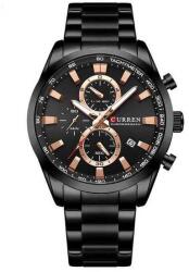 Curren Fekete szíjas, fekete számlapos férfi karóra. 8445