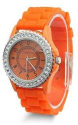 Geneva szilikon szíjas karóra. Narancs 47oc