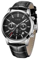 Curren Fekete bőrszíjas férfi karóra, fekete számlappal 9866