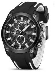 Curren Fekete fehér szilikon szíjas férfi karóra. 2144