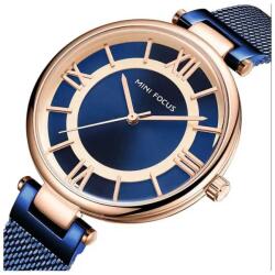 MINI FOCUS Milánói szíjas női karóra Római számokkal. Kék. MF0234L