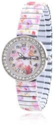 Timestar Virágokkal díszített, női karóra, rugós szíjjal 489oc