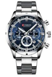 Curren Ezüst színű férfi karóra, kék számlappal, Chronograp 8355