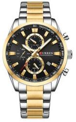 Curren Ezüst szíjas, fekete számlapos férfi karóra. 8445