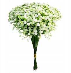  Mű Virágok Fehér Apró Virágok Dekoráció Csokor, 10db, gipszvirág (Sztuczne KWIATY Białe Drobne Kwiatki)