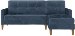 Støraa Kék bársony kinyitható sarokkanapé (variálható sarok) Lilly - Støraa