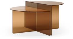 MOME Barna üveg kerek dohányzóasztal szett 2 db-os ø 80 cm Velta - MOME