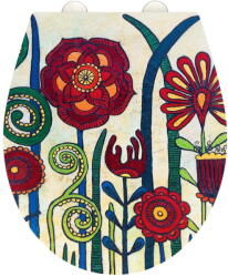 WENKO WC-ülőke automatikus záródással 37 x 44, 5 cm Rollin'Art Red Blossom - Wenko