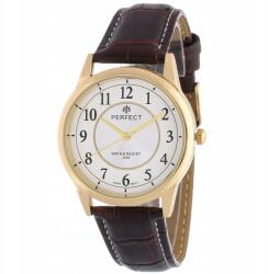 Perfect Férfi karóra klasszikus kvarc elegáns bőr szíj analóg Perfect (C402U-08)
