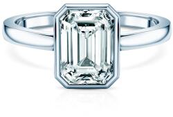 SAVICKI Inel de logodnă Pure: aur alb, diamant de laborator, tăietură smarald - savicki - 14 237,00 RON