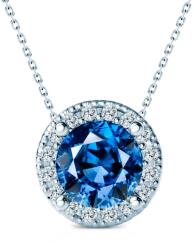 SAVICKI Colier aur alb 585 diamant albastru de laborator 0.5 ct 45 cm