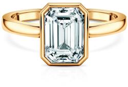 SAVICKI Inel de logodnă Pure: aur galben, diamant de laborator, tăietură smarald - savicki - 14 237,00 RON