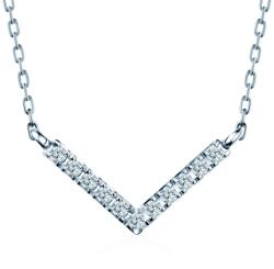 SAVICKI Colier aur alb 585 diamante albe de laborator 0.15 ct 42 cm - savicki - 2 634,00 RON
