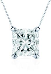 SAVICKI Colier aur alb 585 diamant alb de laborator 0.5 ct tăietură princess 48 cm