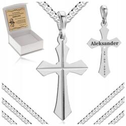 Golden Celebrity Ezüst Színű Páncéllánc Kereszttel Pr. 925 Keresztelő Gravírozás