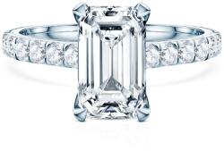 SAVICKI Inel de logodnă Share Your Love: aur alb, diamant de laborator, tăietură smarald - savicki - 16 039,00 RON