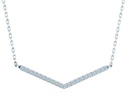 SAVICKI Colier aur alb 585 diamante albe de laborator 0.15 ct 42 cm - savicki - 3 678,00 RON