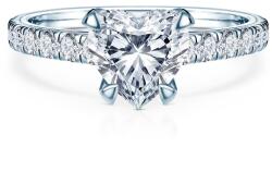 SAVICKI Inel de logodnă Share Your Love: aur alb, diamant de laborator, tăietură inimă - savicki - 16 040,00 RON
