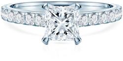 SAVICKI Inel de logodnă Share Your Love: aur alb, diamant de laborator, tăietură princess