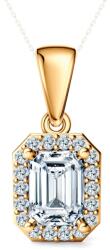 SAVICKI Pandantiv This is Love: aur galben, diamante de laborator taietura smarald