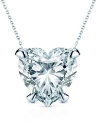 SAVICKI Colier aur alb 585 diamant alb de laborator 0.5 ct tăietură inimă 48 cm