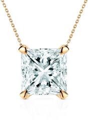 SAVICKI Colier aur 585 diamant alb de laborator 0.5 ct tăietură princess 48 cm