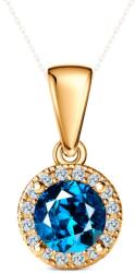 SAVICKI Pandantiv This is Love: aur galben, diamant albastru de laborator, diamante de laborator