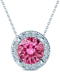 SAVICKI Colier aur alb 585 cu diamant roz de laborator 0.5ct 45 cm - savicki - 7 248,00 RON