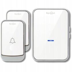 Spreest Vezeték Nélküli Kapucsengő Elemes Kapuhoz Vízálló 2 Gombos (Dzwonek bezprzewodowy 2Q193-WS 2T1R Biały)