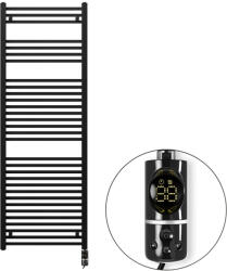 Welland Welland Lux fekete elektromos törölközőszárító design radiátor 600 x 1600mm digitális termosztáttal | Készletről gyors kiszállítással. ES + C-type (ES1600600BL-AF-T-I-B-800W)