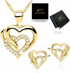 Golden Haus Arany Nyaklánc Szív Fülbevaló Lánc Medál 925 Ajándék Neki