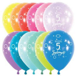 Szám, Számos lufi 11" 28cm 6db 5-ös lufi Boldog 5. szülinapot! , (LUFI831968)