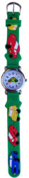 Kurren Autó mintás zöld szíjas fiú analóg karóra