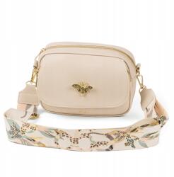 EGO női postás táska táska, elegáns bézs bőr válltáska