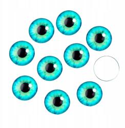 MIXFORM Kaboson üveg, szem, kerek, barkácsoláshoz, tengeri zöld, 10x3.5mm, 10db (13WB24430)