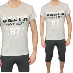 Férfi pizsama szürke melange 3/4-es rövid ujjú nadrág Bklyn M