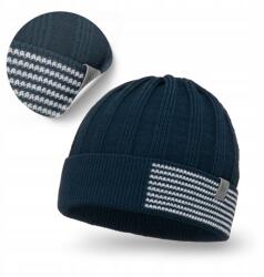 PaMaMi Férfi Téli Beanie PaMaMi, sötétkék, kihajtható, univerzális (Wygodna Czapka Męska Jesienno-Zimowa)